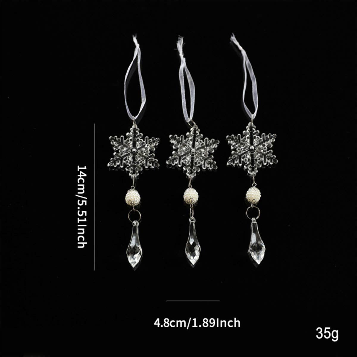 Clear Acrylic Snowflake Crystal Icicle Set Decor