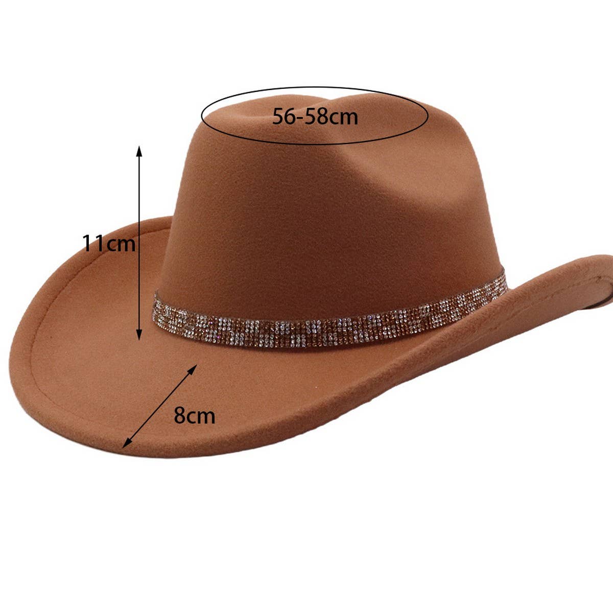 Unisex Ethnic Wool Fedora Cowboy Jazz Hat_CWAH04413