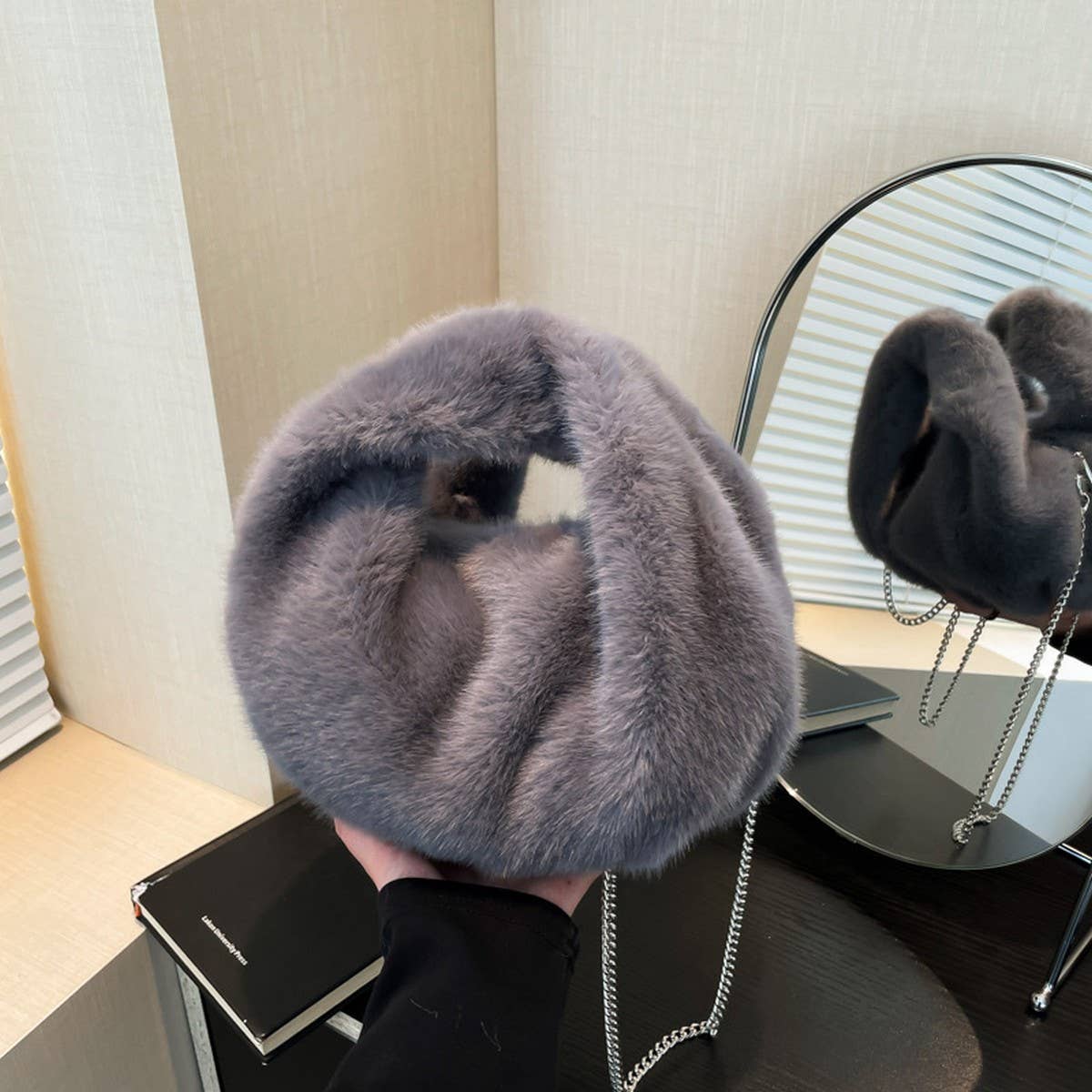 Cute Plush Fur Bag Women Handbag Crossbody_CUAB00541