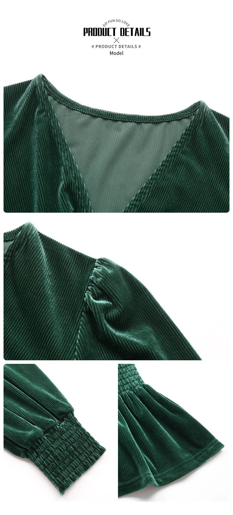 LONG SLEEVE SOLID COLOR VELVET V-NECK SHIRT