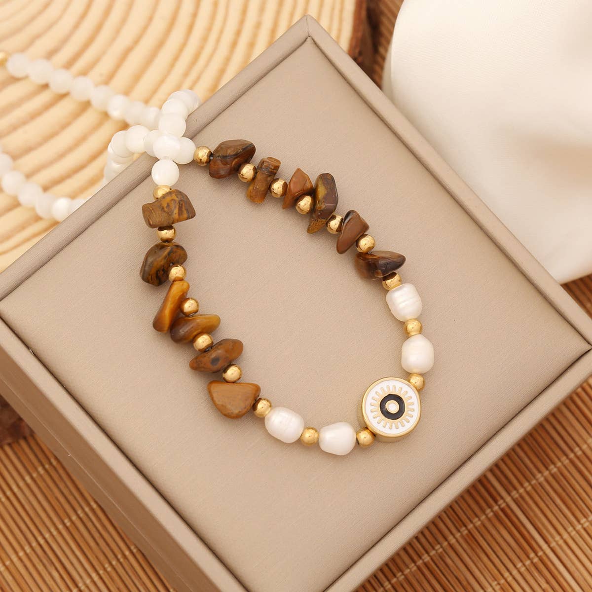 FASHION EYE PENDANT NATURAL STONE NECKLACE_CWAJE0651
