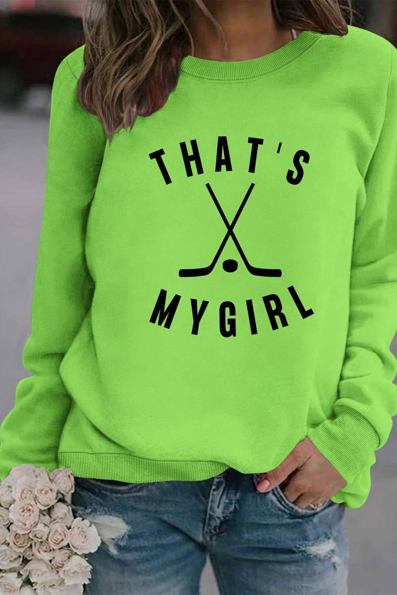 WOMEN HOCKEY GAME DAY PRINTING LONG SLEEVE TOP_CWTSTL0454