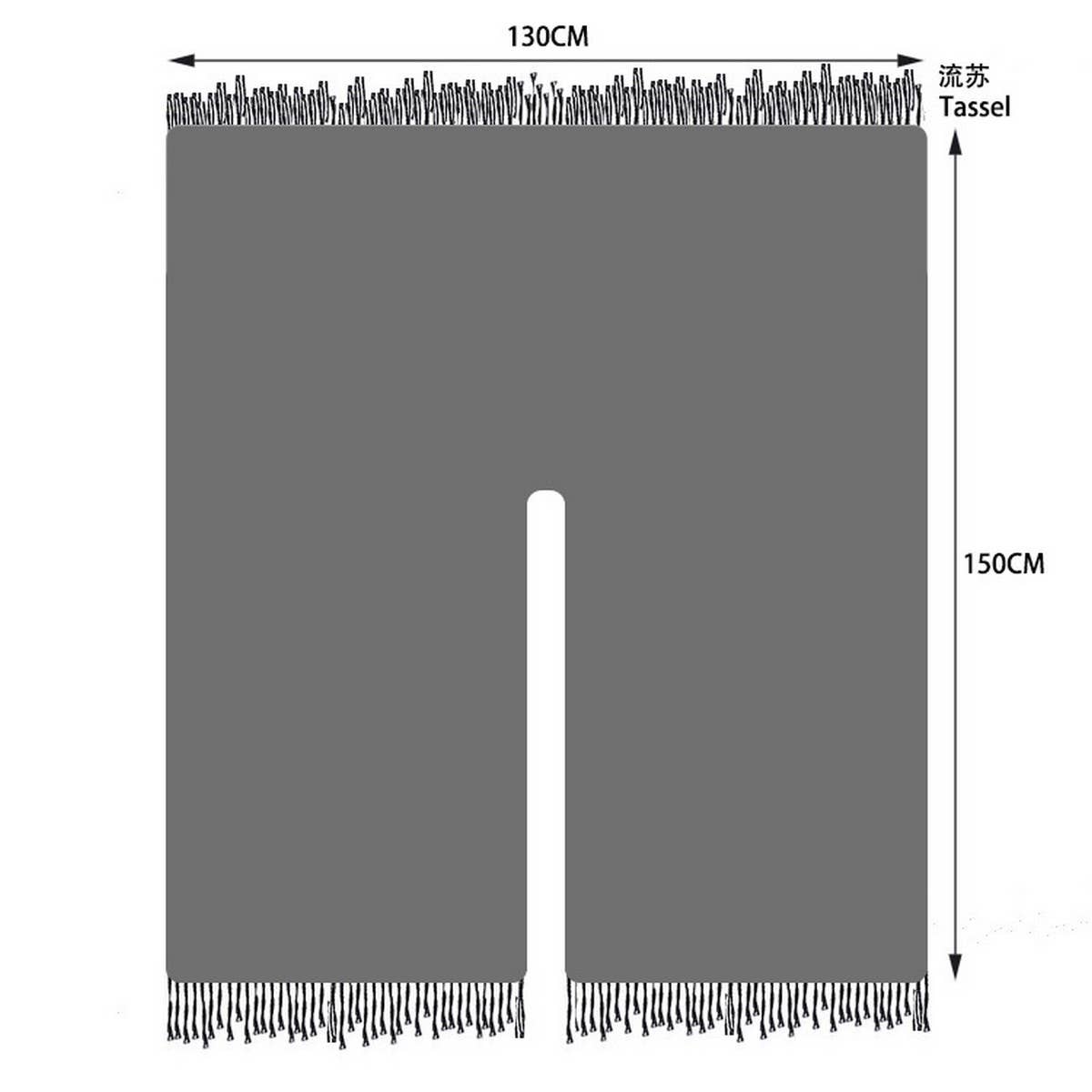 SOLID COLOR FRINGED HOODED BLANKET SHAWL CLOAK_CWASC0314