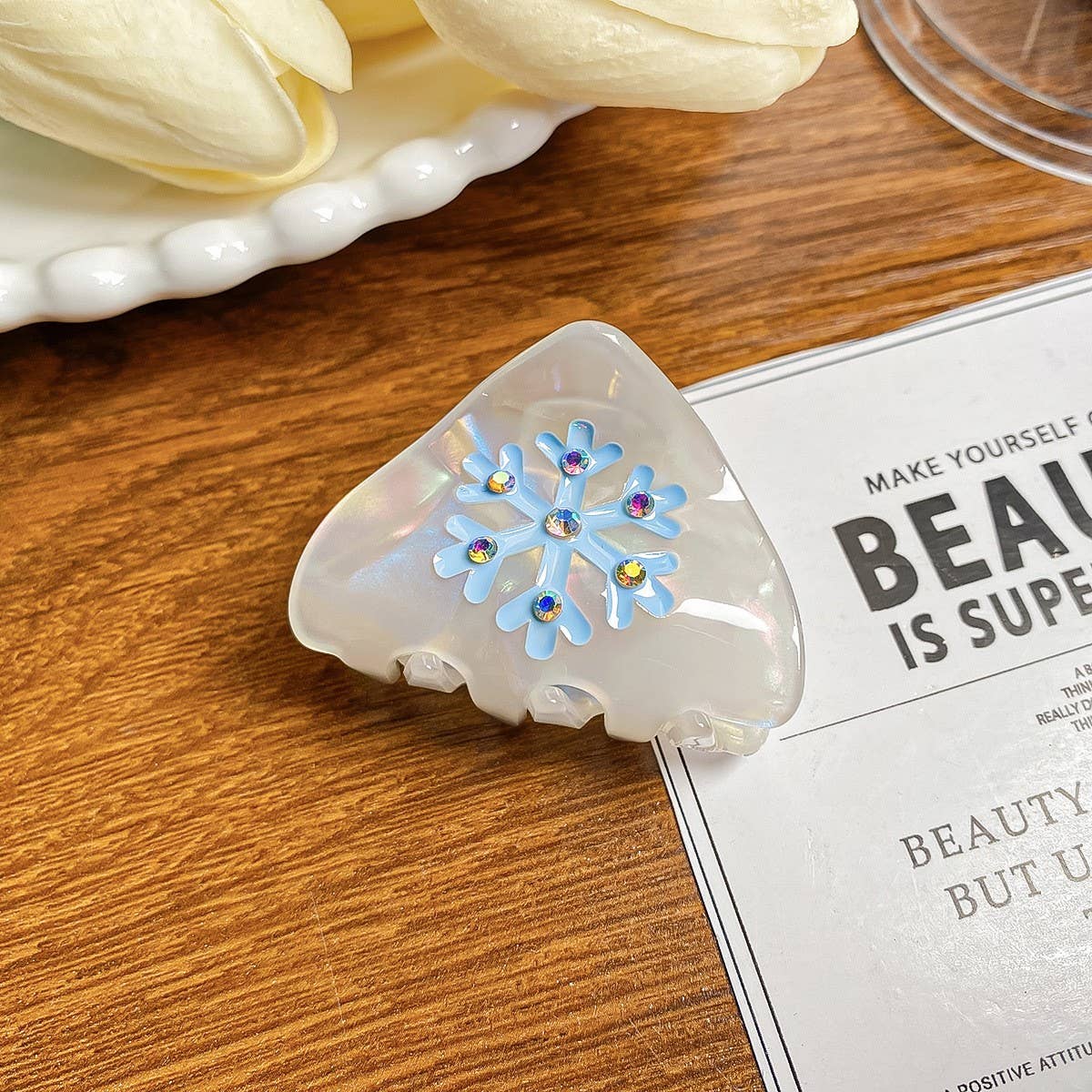 Cute Snowflake Hair Claw, Xmas Ponytail Clip_CWAHA0725