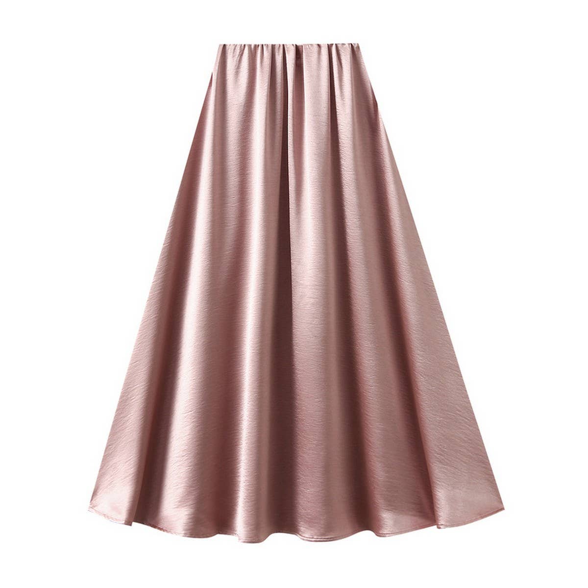 SATIN DRAPE MAXI SKIRT A-LINE SKIRT