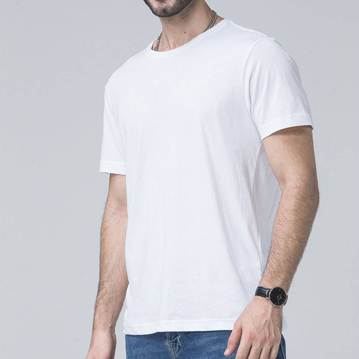170g Slim Fit Cotton Crewneck Tee ??Unisex Basic Shirt