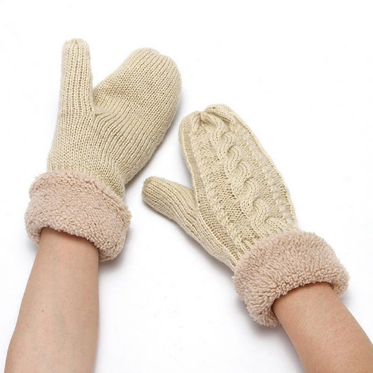 ADULT KNITTED MITTENS WITH PLUSH RABBIT GLOVES_CWAG0253