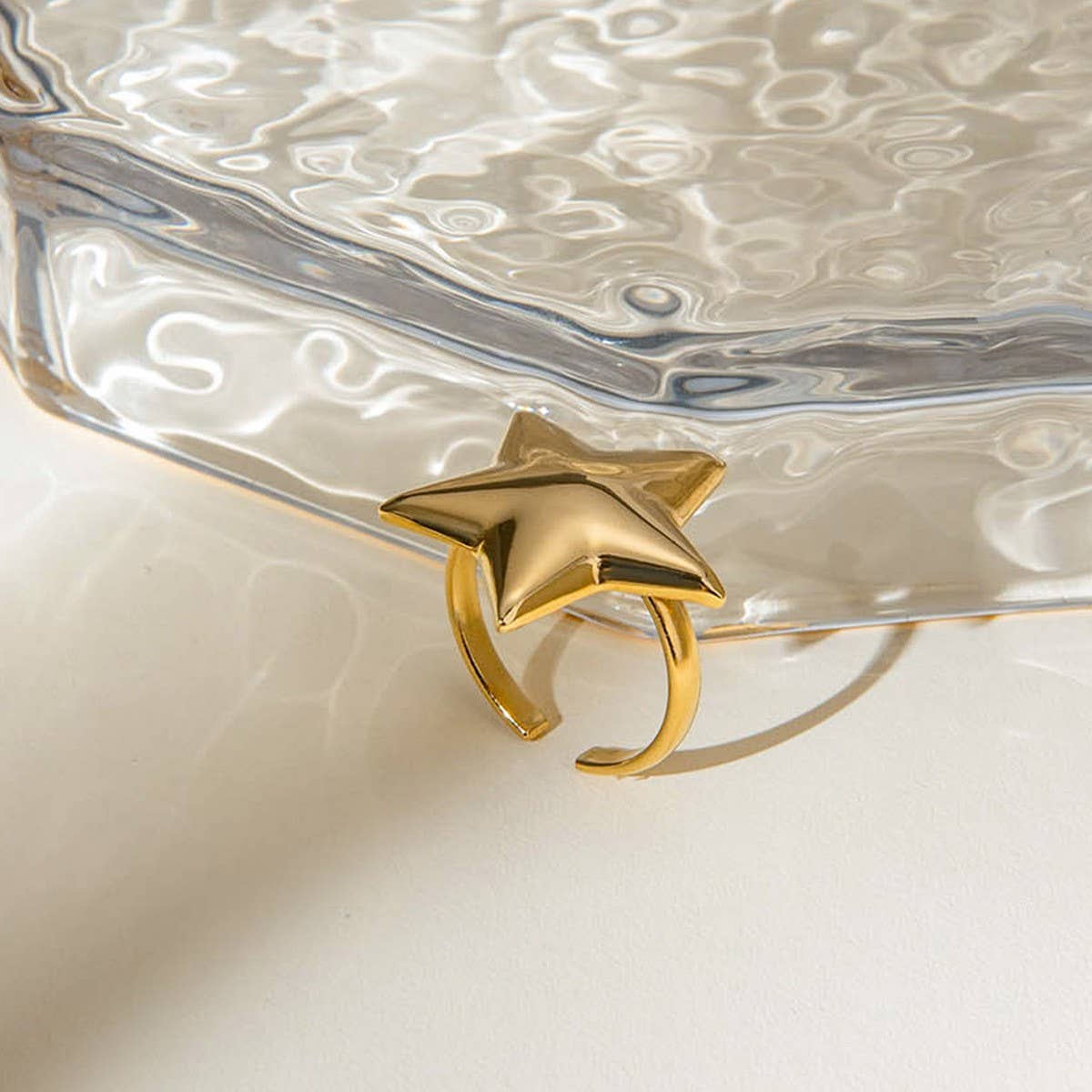 SIMPLE AND HIGH-END FIVE-POINTED STAR OPEN RING