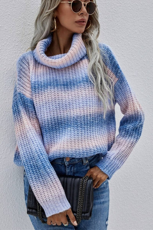 CWOSWL1399_Turtle Neck Long Sleeve Pullover Sweater