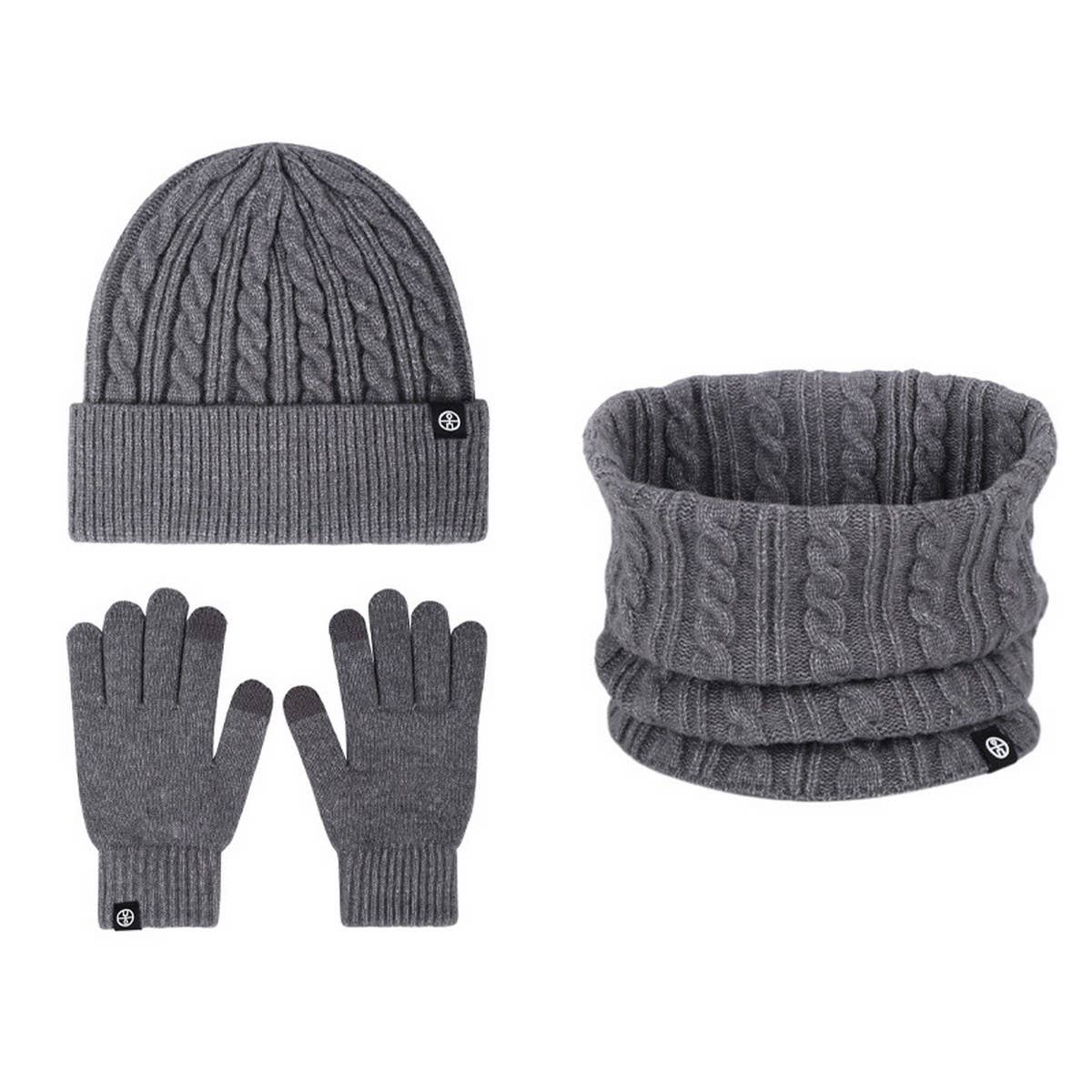 WINTER WARM EAR PROTECTION KNITTED GLOVES SET