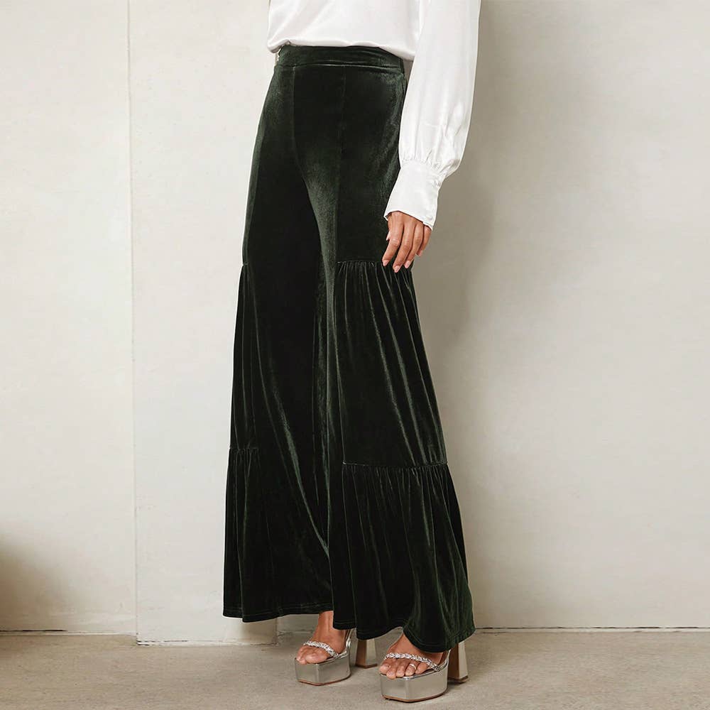 FLANGED HIGH-WAISTED STRAIGHT CANARY PANTS