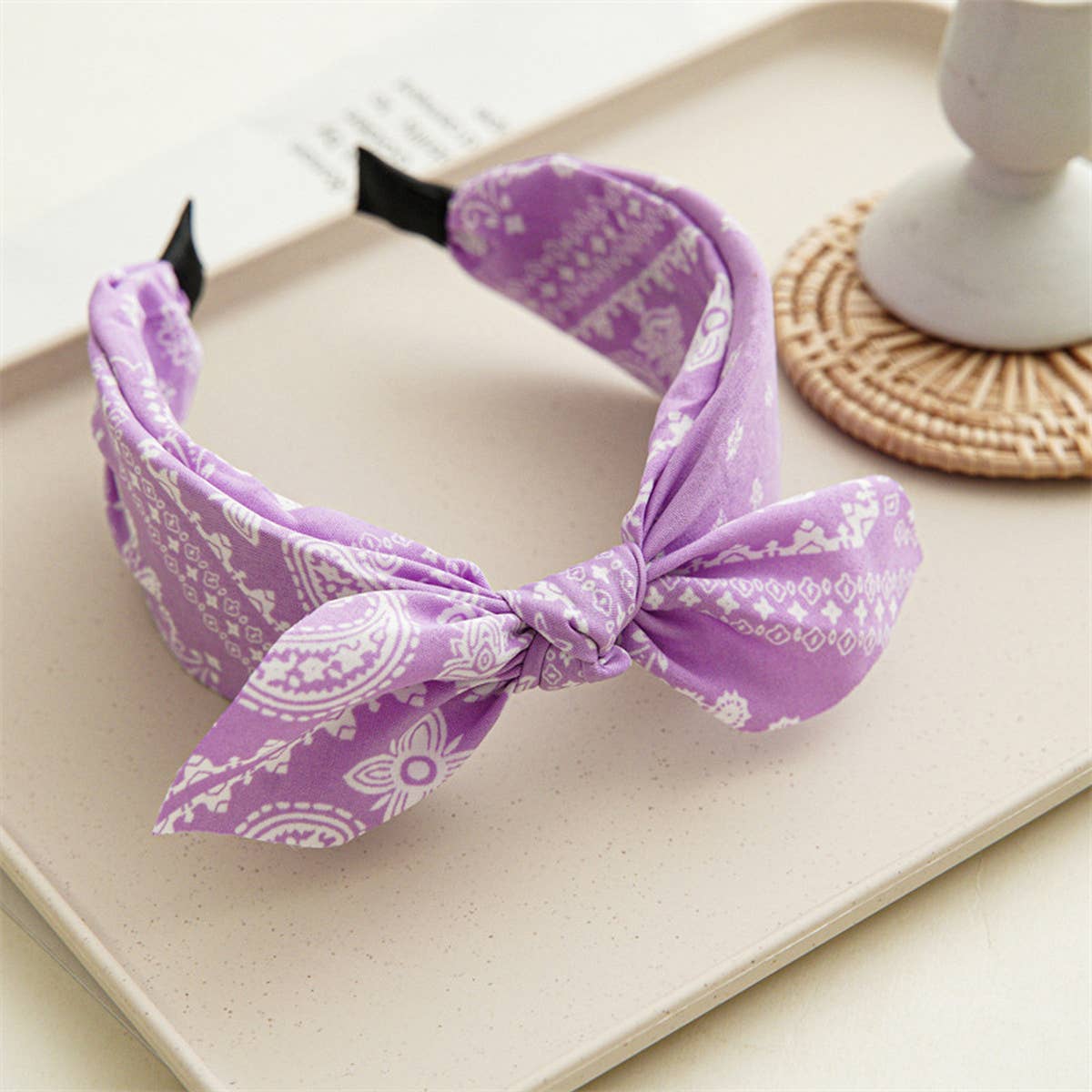 WOMEN NEW CASHEW NUT FLOWER WIDE HEADBAND_CWAHA0831