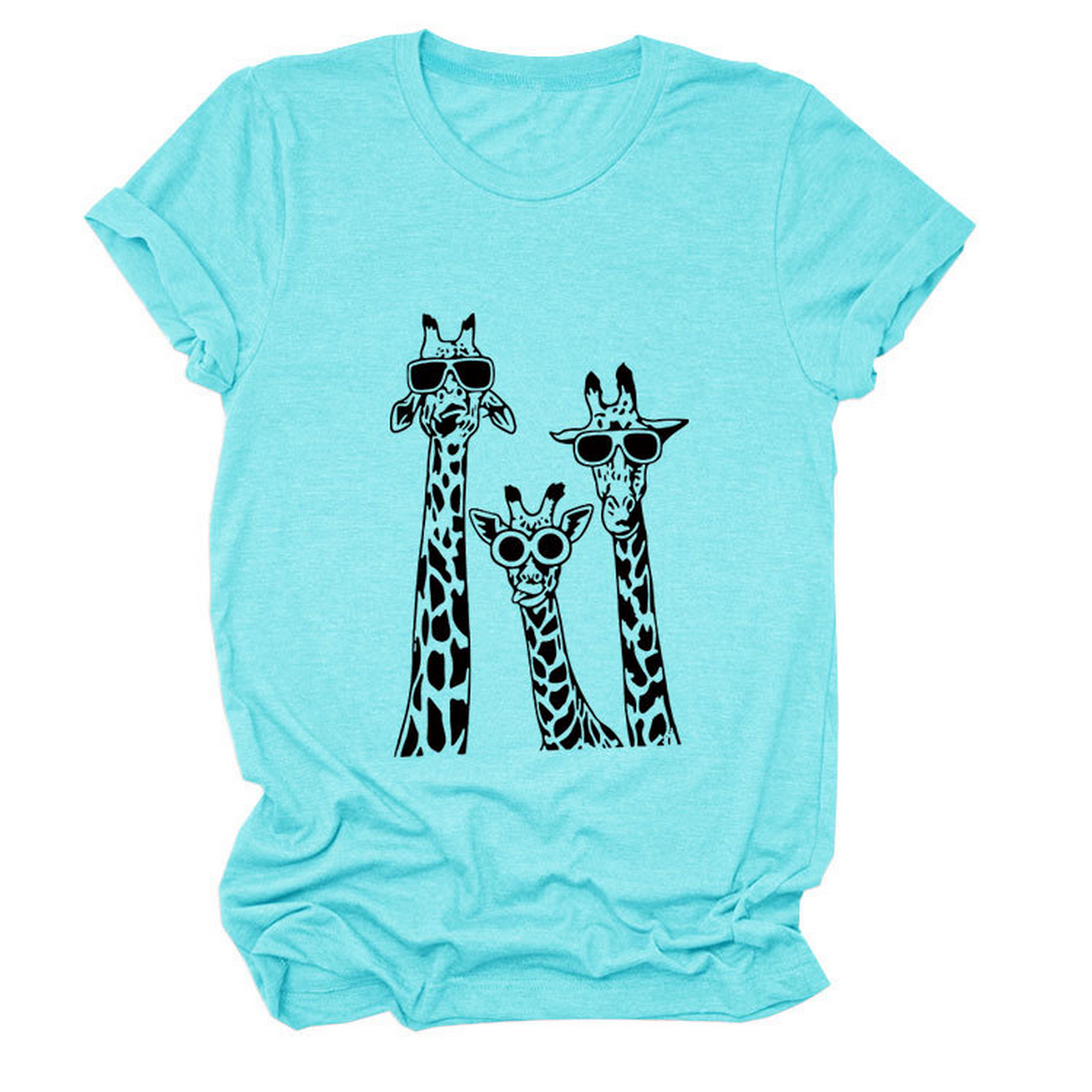 Women's Giraffe Print Casual Summer T-Shirt