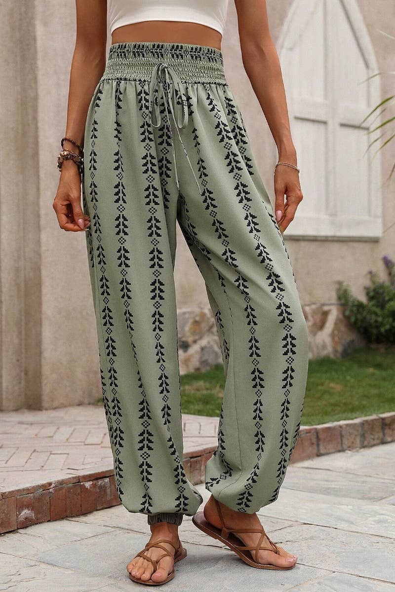 CWBMP0143_SUMMER CASUAL MESH WIDE LEG LANTERN PANTS