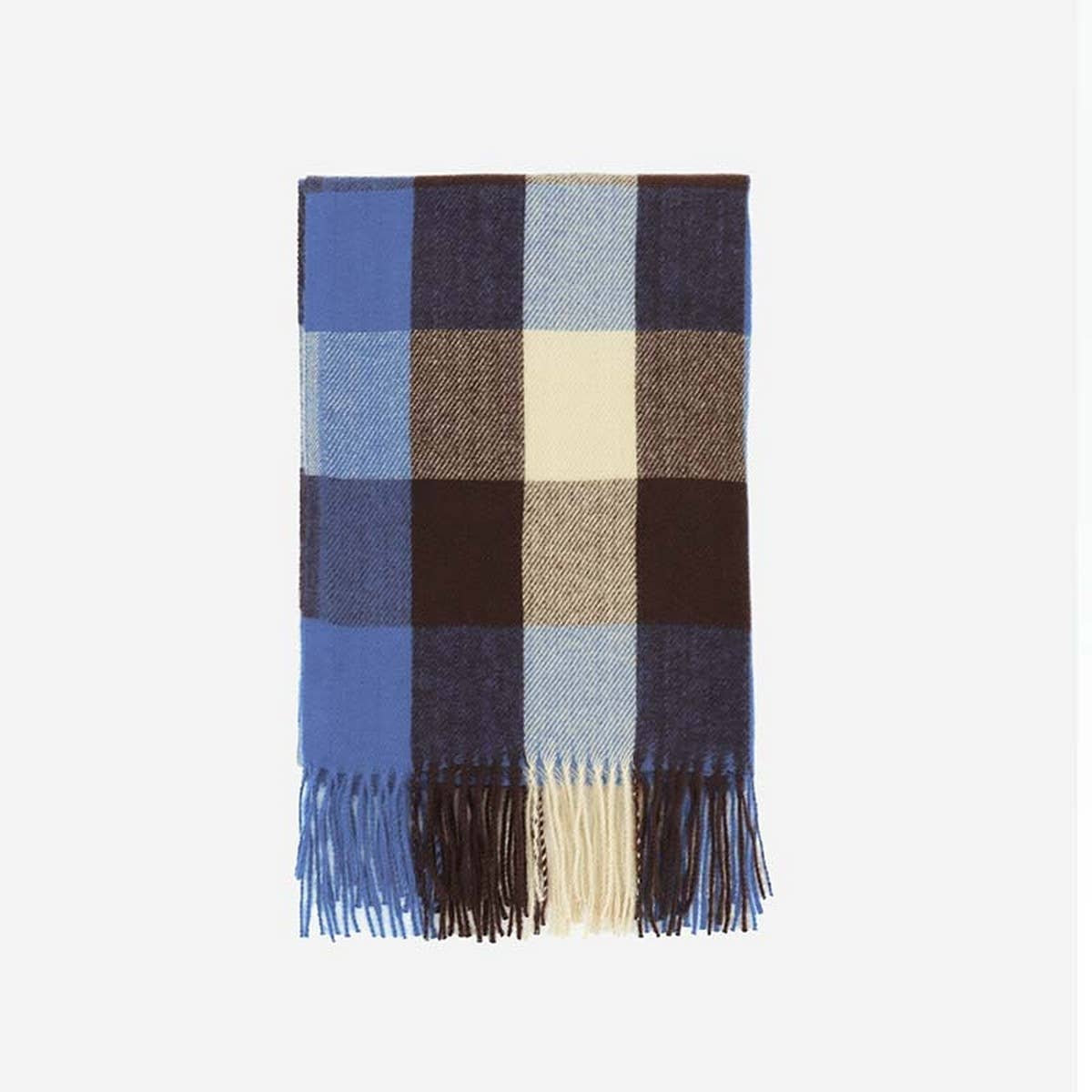 Faux Cashmere Plaid Scarf with Tassels for Men
