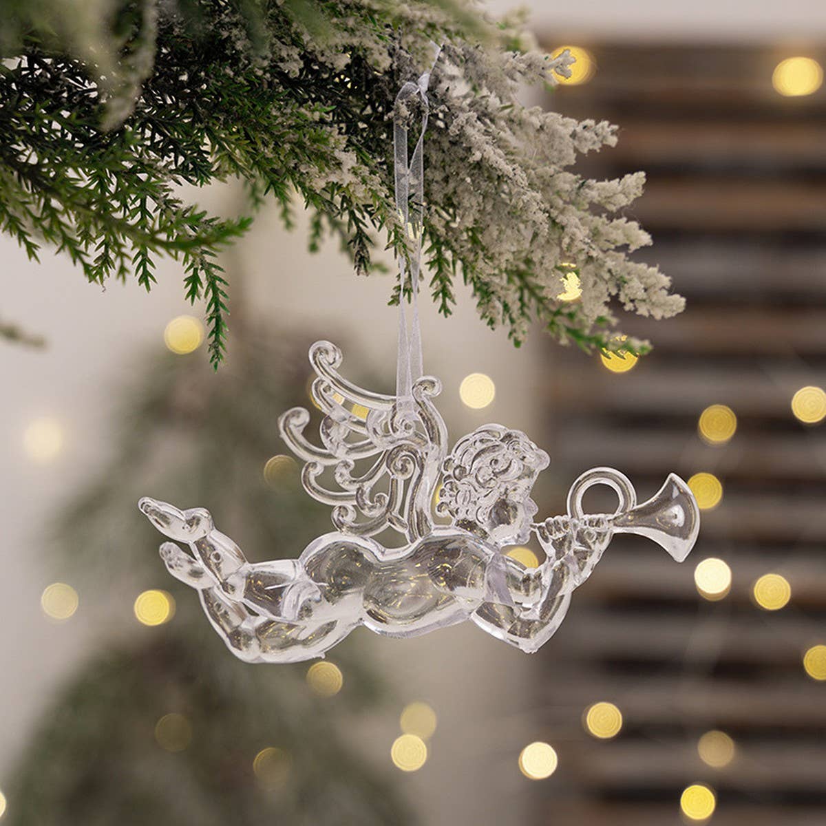 CWMM10184_CLEAR ANGEL BALLERINA CUPID ACRYLIC ORNAMENTS