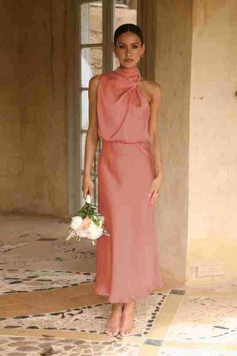 CWDMD6142_SPRING AND SUMMER HIGH-END SATIN SLEEVELESS DRESS