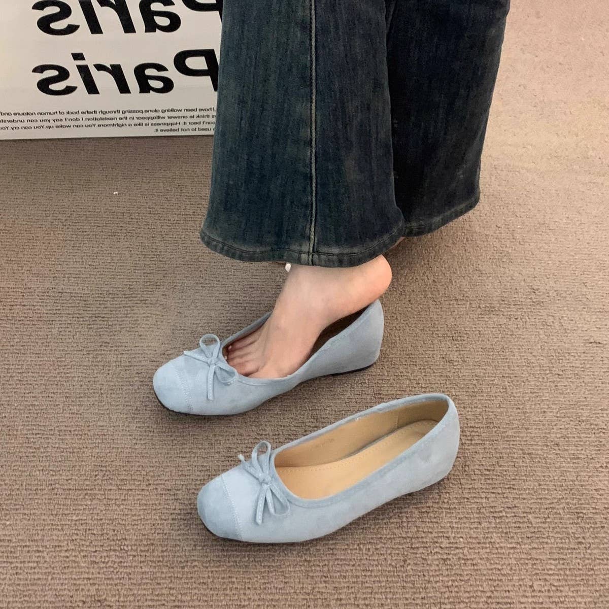 Yellow Ballet Flats with Wedge and Soft Sole_CWSHF0059