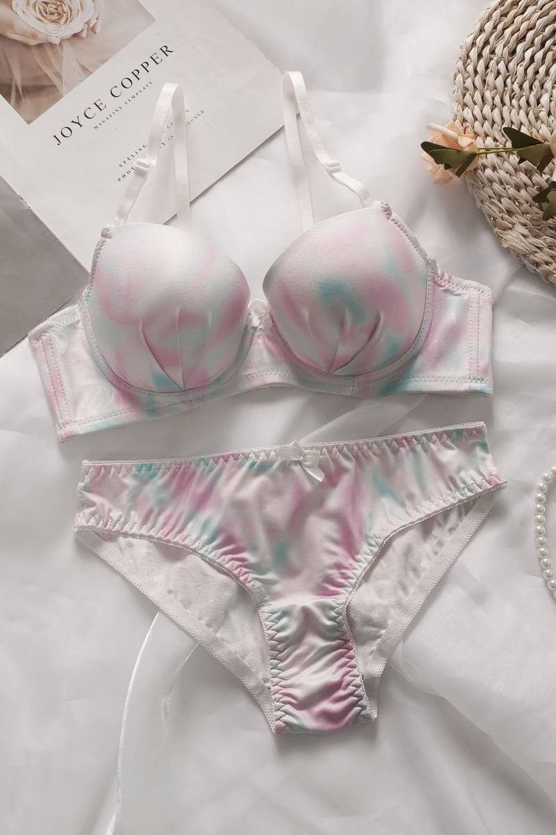 CWMU00292_RAINBOW PRINT ADJUSTABLE BRA SET