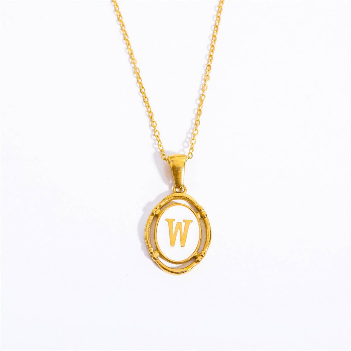 NEW CREATIVE 26 LETTERS PENDANT OVAL NECKLACE