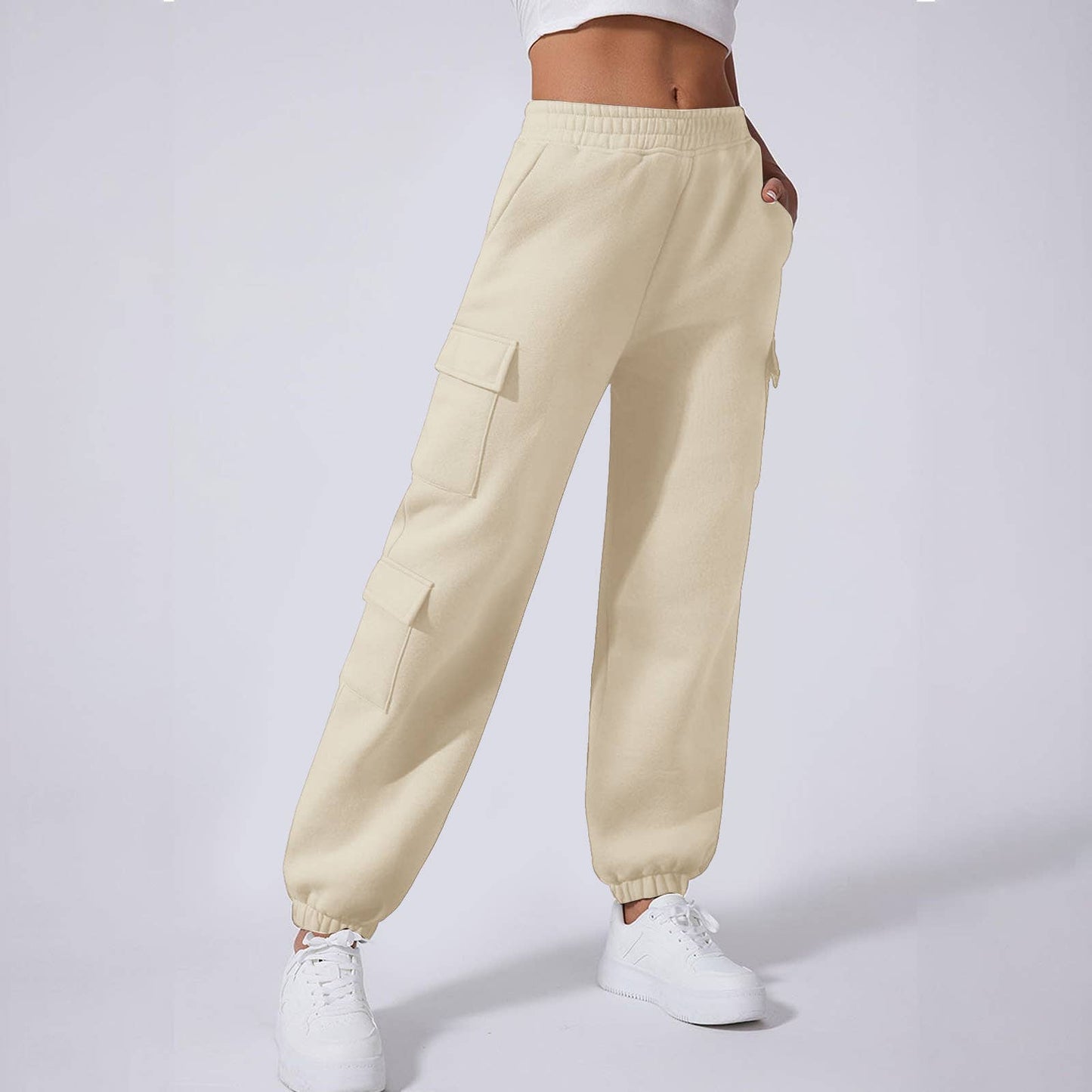 FLEECE AND THICK SOLID COLOR FASHION OVERALLS