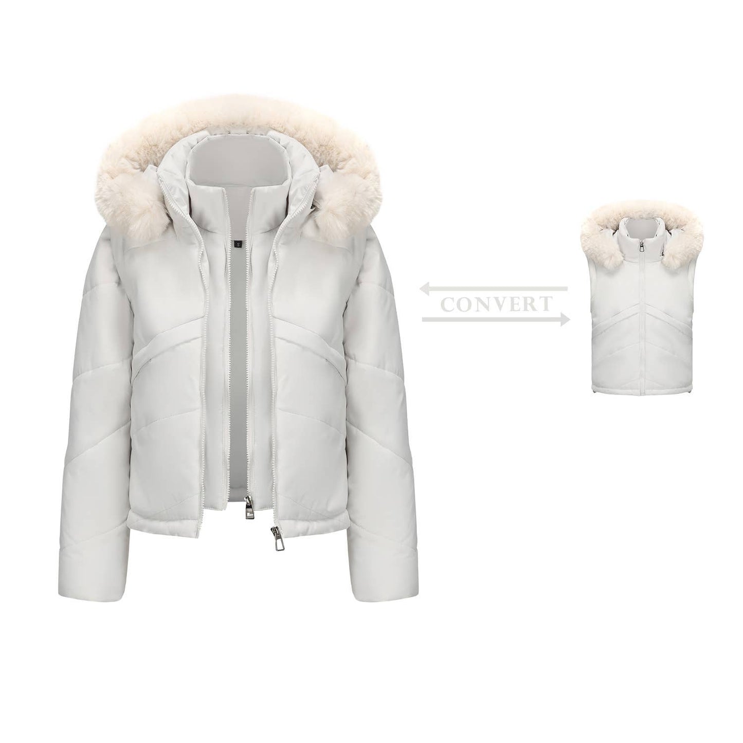 Two detachable cotton-padded jackets
