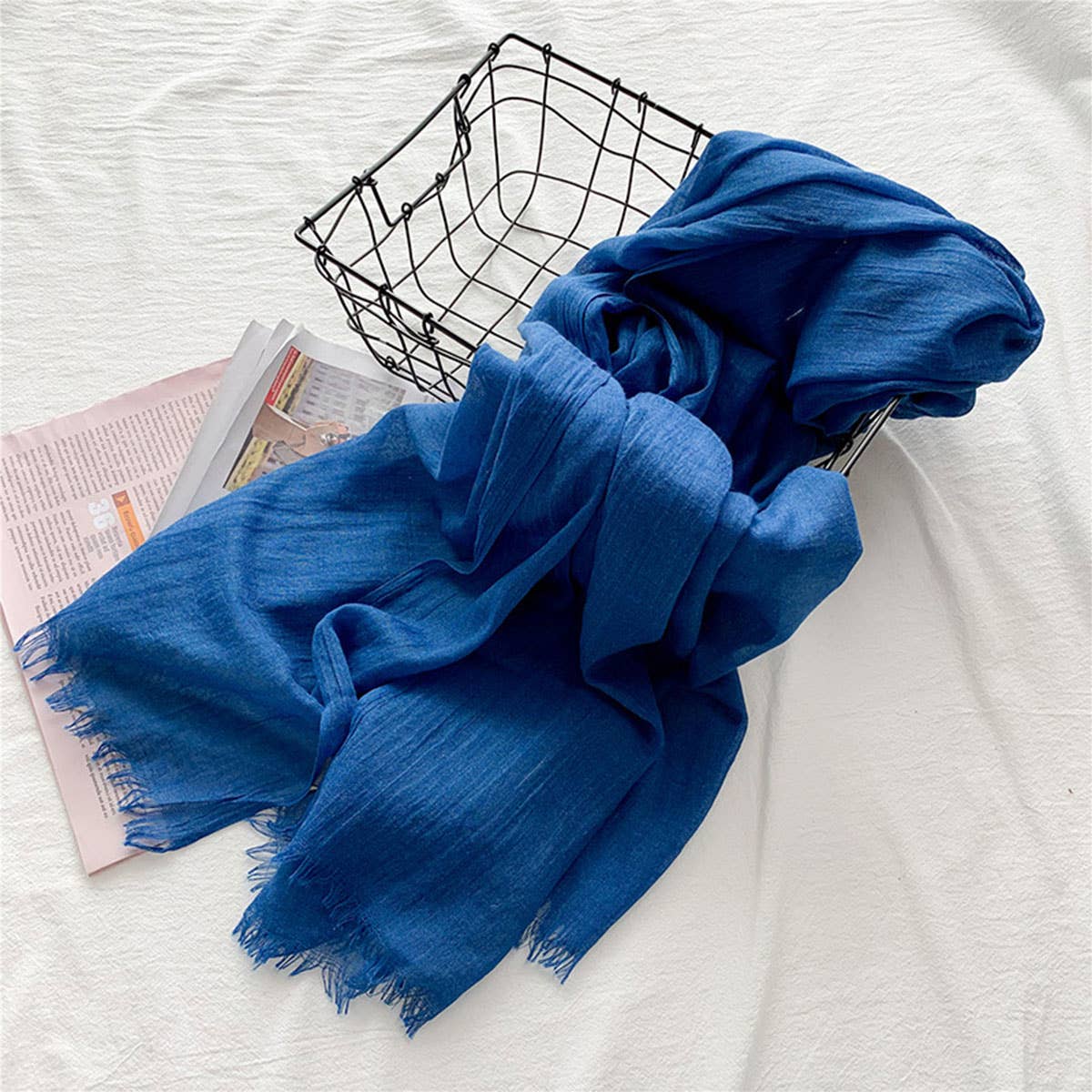 Cotton Linen Solid Color Beach Shawl Scarf