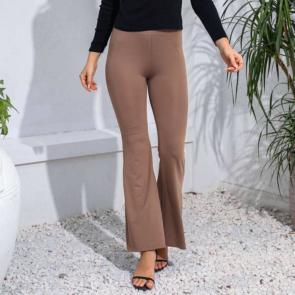 TIGHT FLOOR LENGTH HIGH WAISTED SLIGHTLY FLARES
