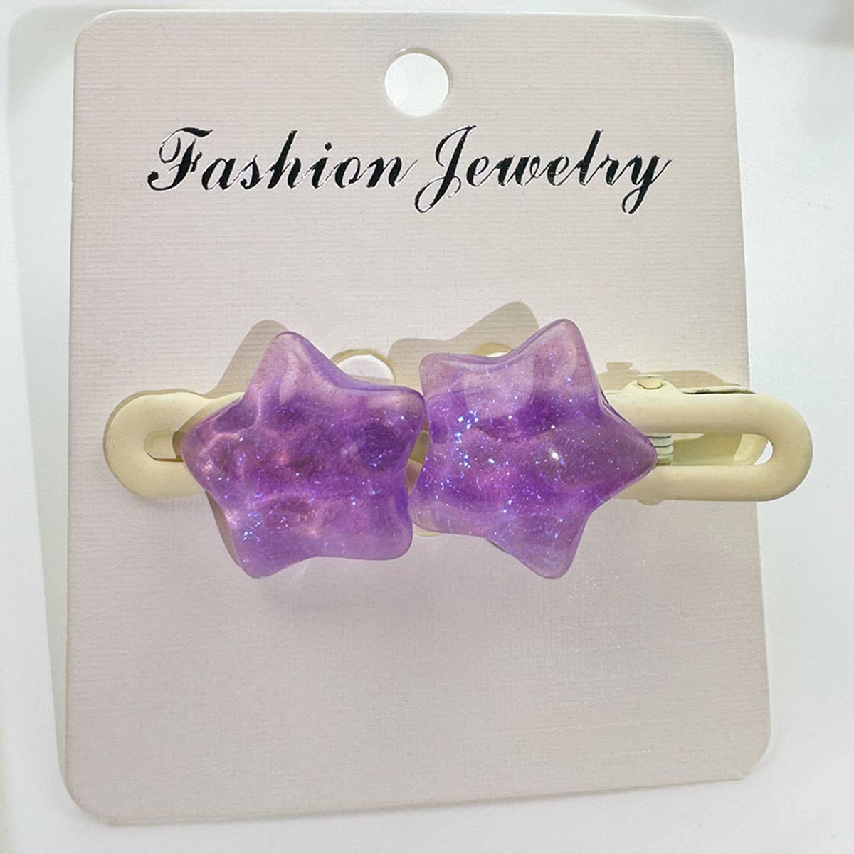 Cute transparent five-pointed star hair clips