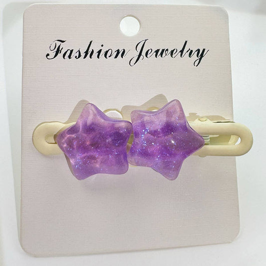 Cute transparent five-pointed star hair clips