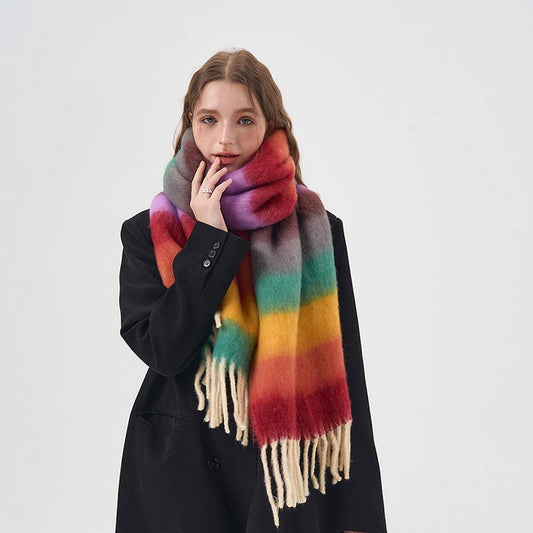 Color Stripe Scarf ? Soft Winter Wrap for Couples