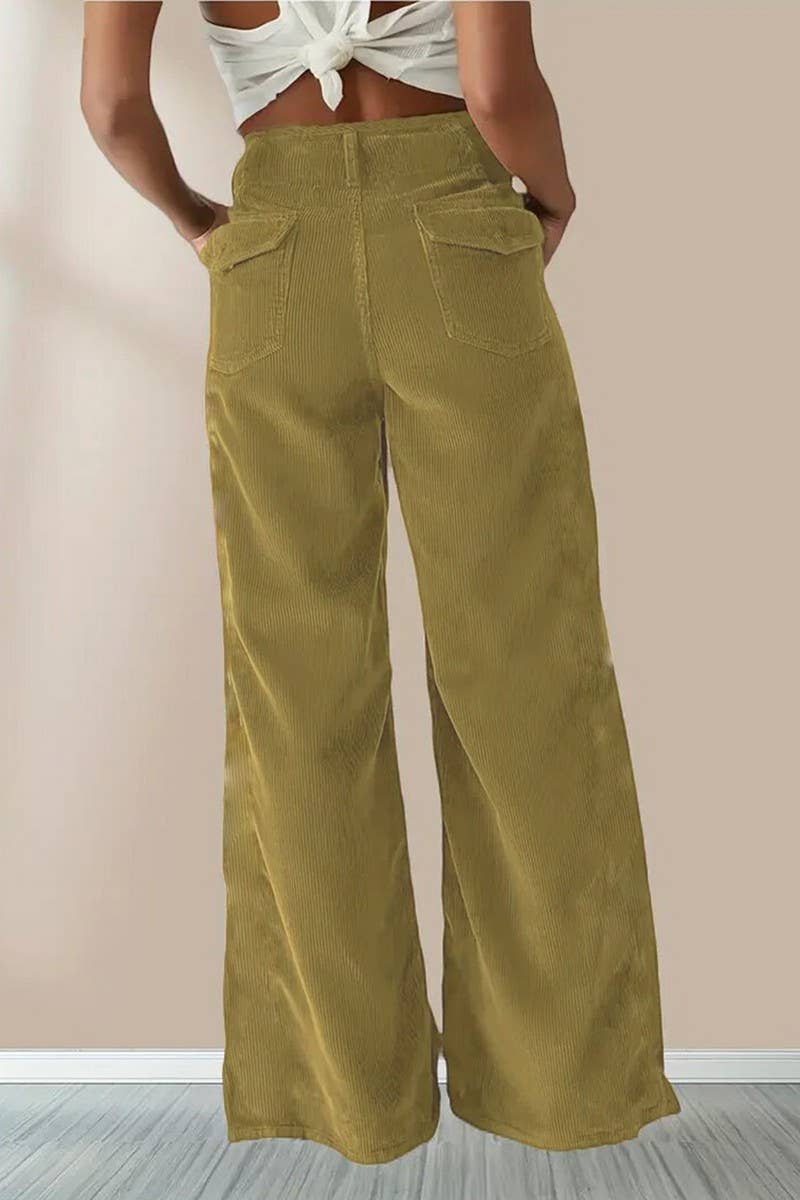 CWBLP1857_SOLID COLOR HIGH WAIST CASUAL STRAIGHT PANTS