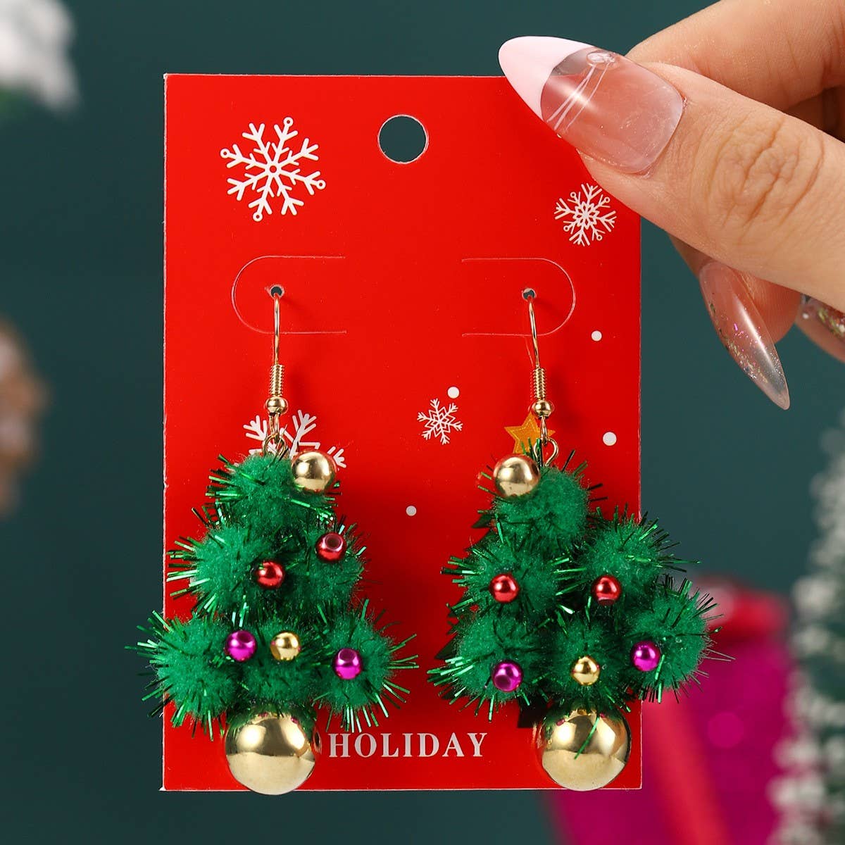 NEW CHRISTMAS CARTOON DIAMOND PENDANT EARRINGS
