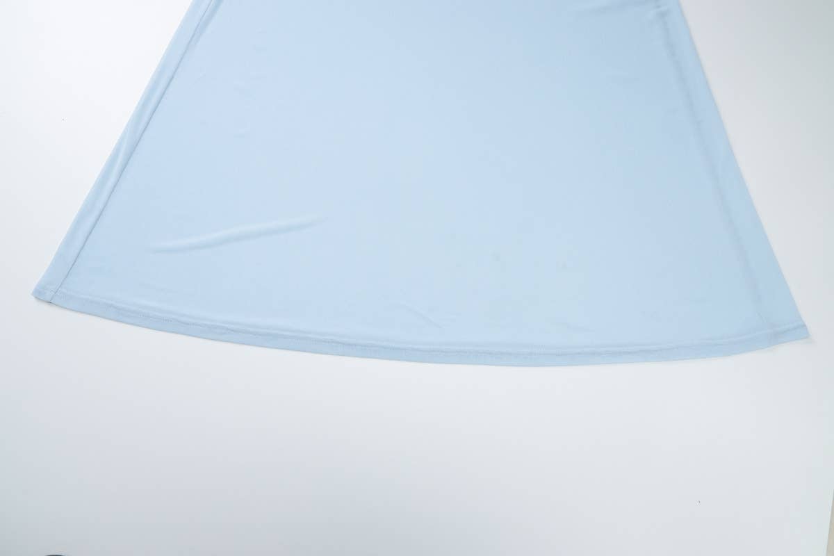 One-shoulder top mesh fabric patchwork skirt set