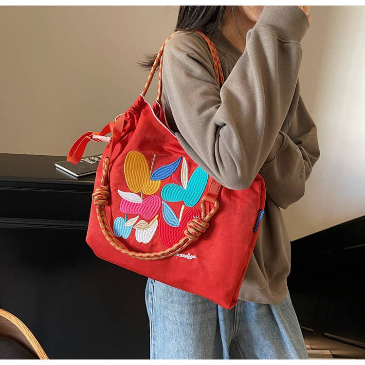 Cartoon embroidery versatile commuting bag