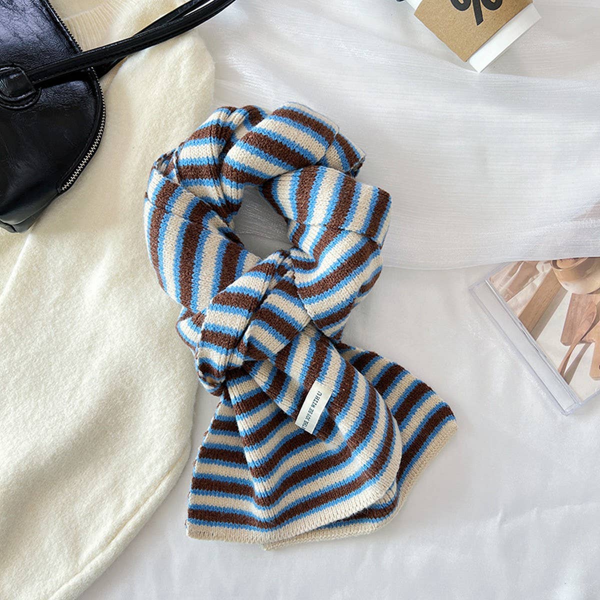 Colorful Stripe Knit Scarf ? Soft Trendy Winter