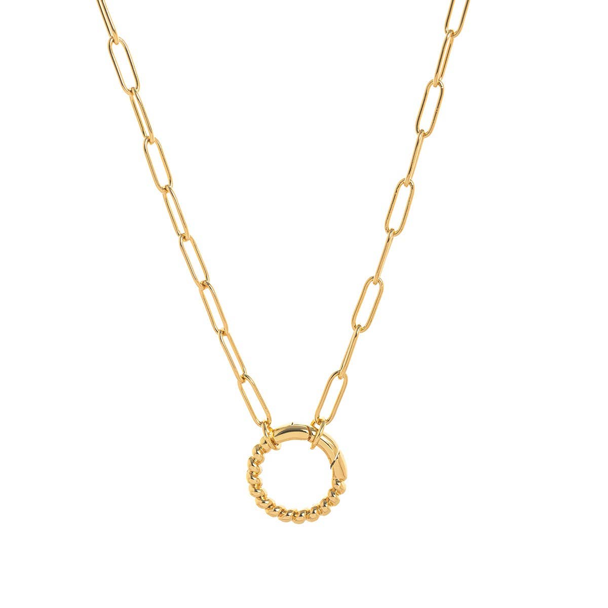 LOOSE RING HEART ROUND PENDANT NECKLACE