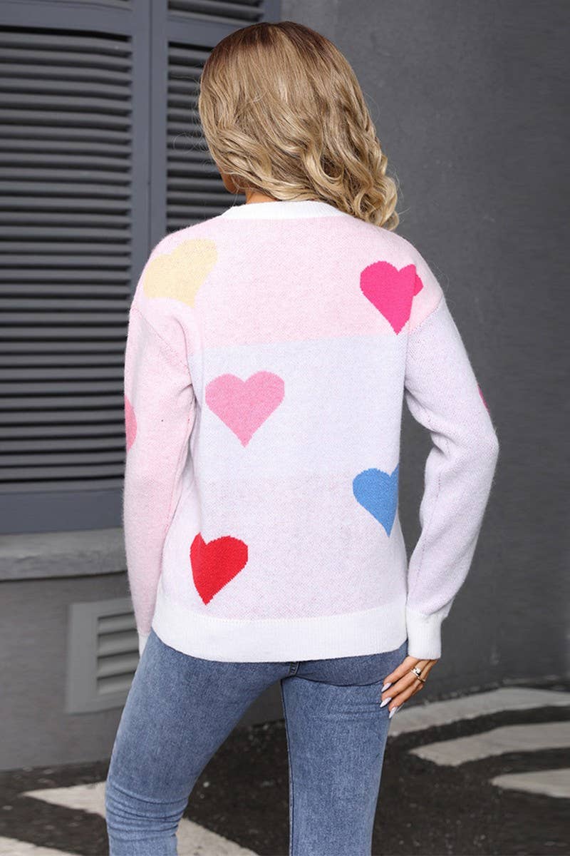 CWOSWL07584_HEART CREW NECK VALENTINE'S DAY SWEATER