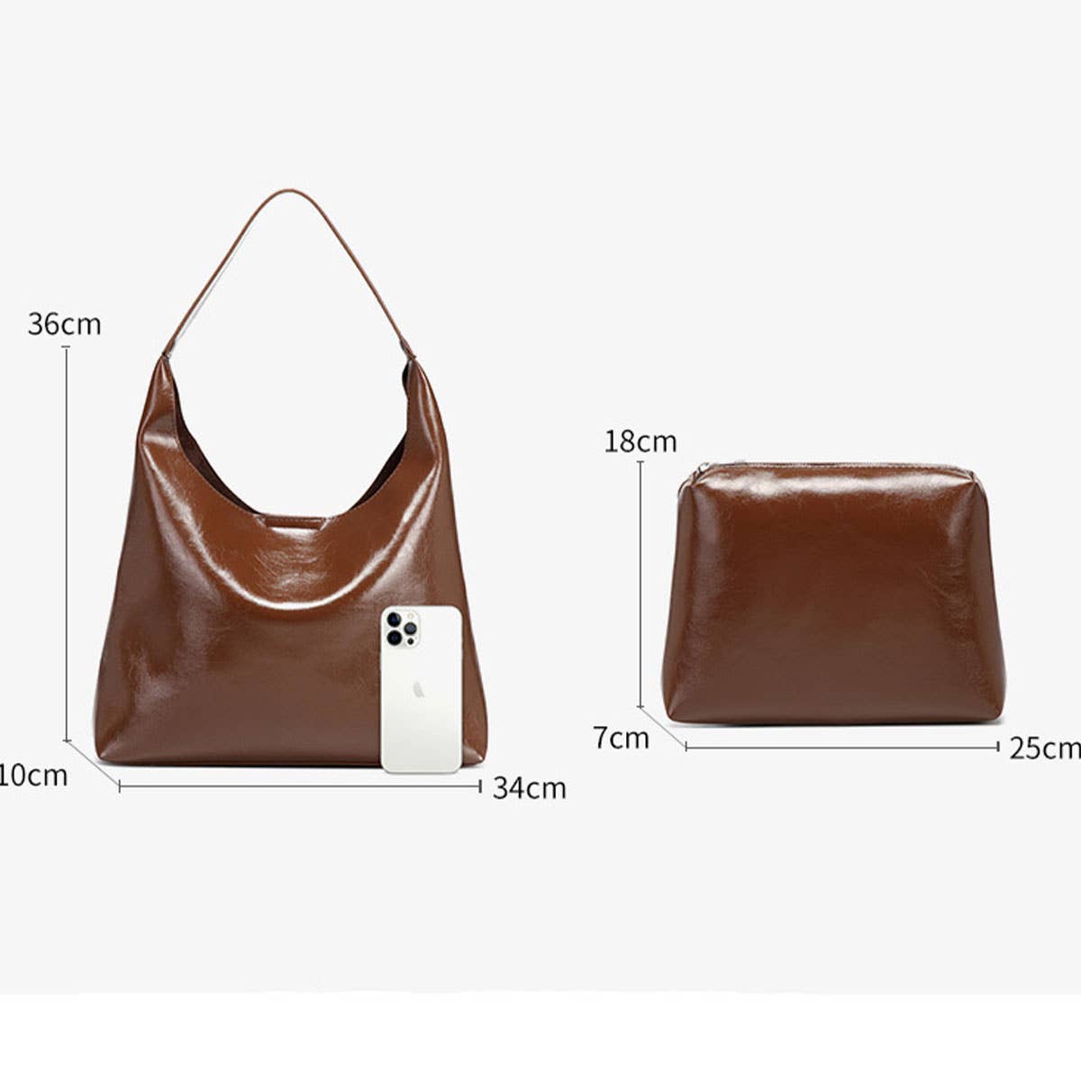 Unique Soft Leather Vintage Large Underarm Tote_CWAB5118