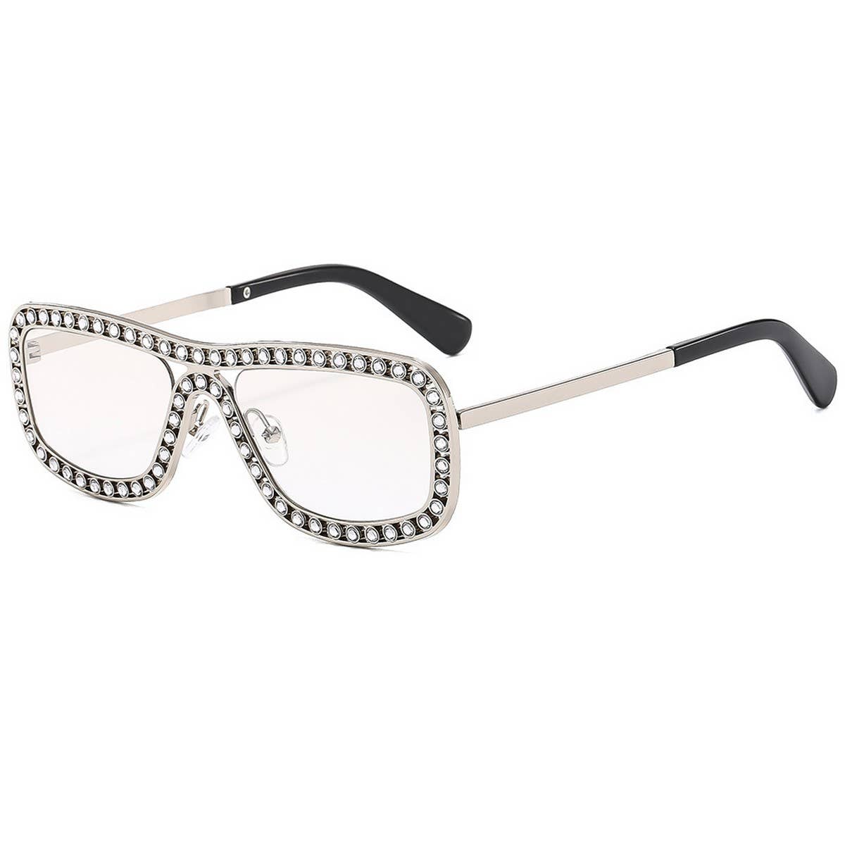Modern Luxe Rhinestone Metal Sunglasses for Women