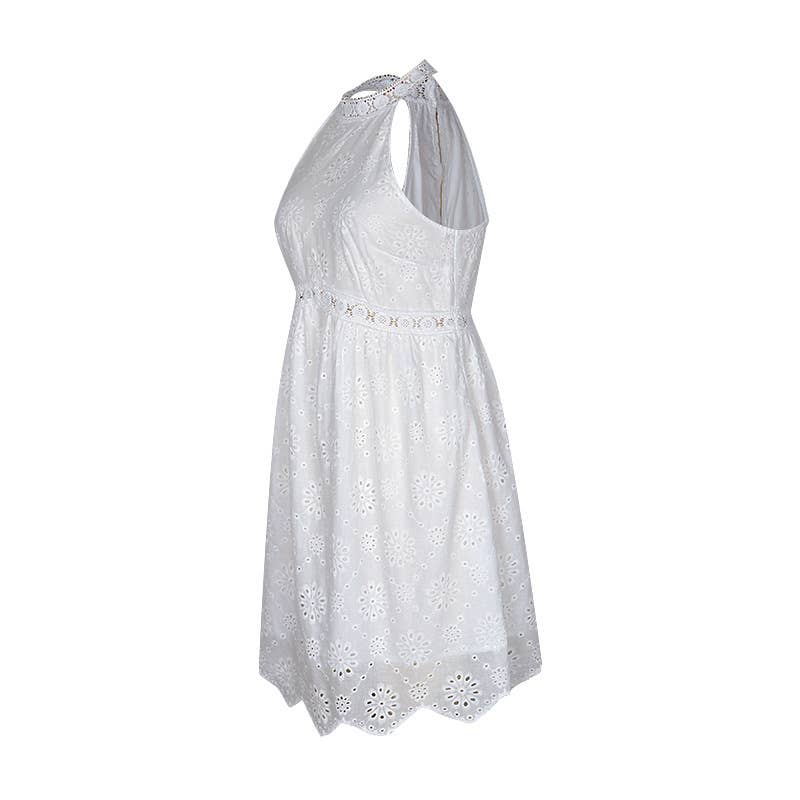 WHITE DRESS WITH SLEEVELESS HALTER