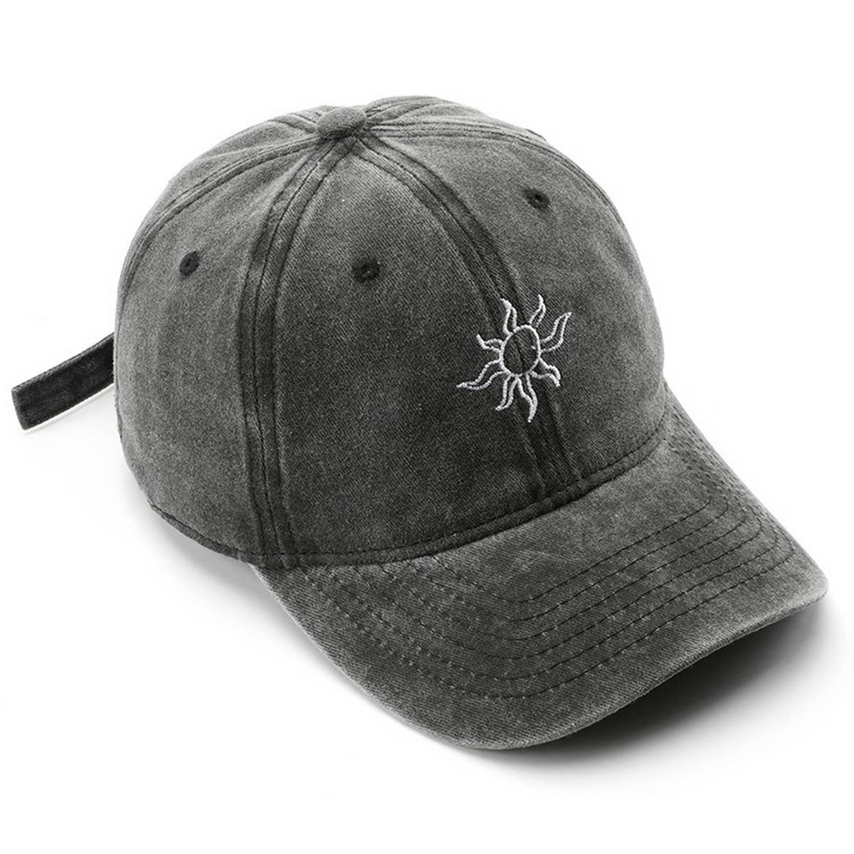 CWAH3240_SUNFLOWER EMBROIDERED BASEBALL CAP