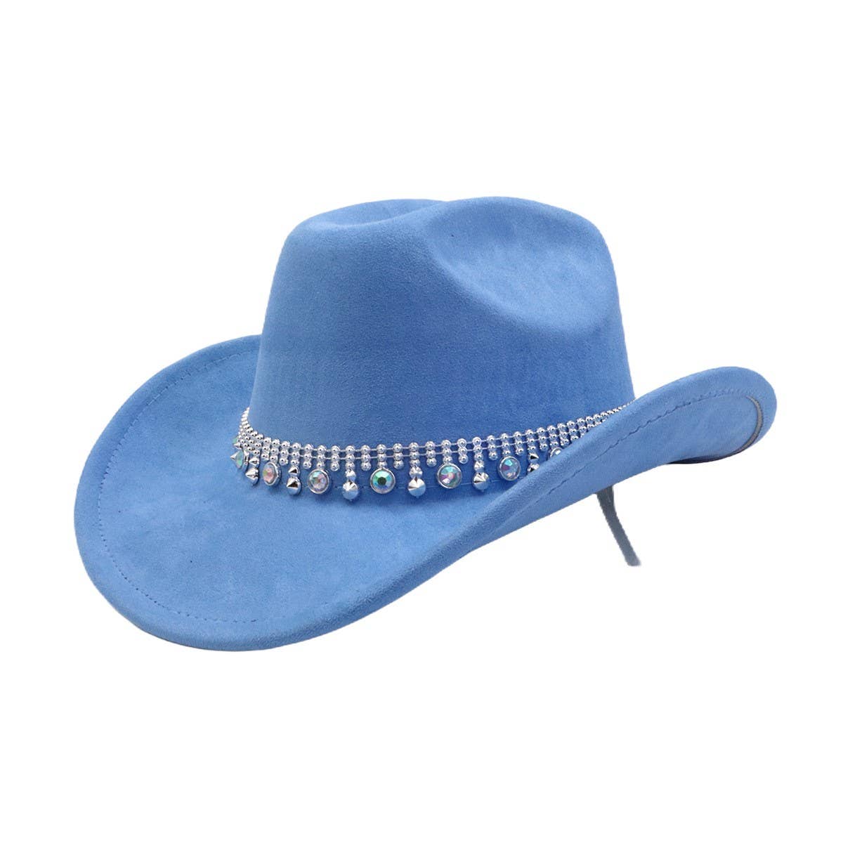 Suede Western Cowboy Fedora Hat Ethnic Style_CWAH04480