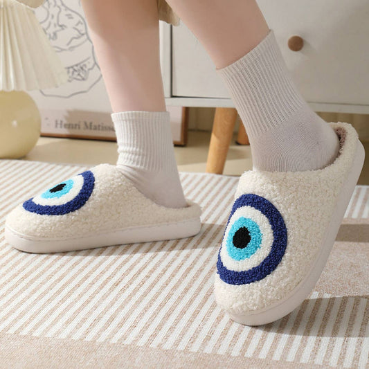 Cute Blue Eye Indoor Slippers For Fall/Winter