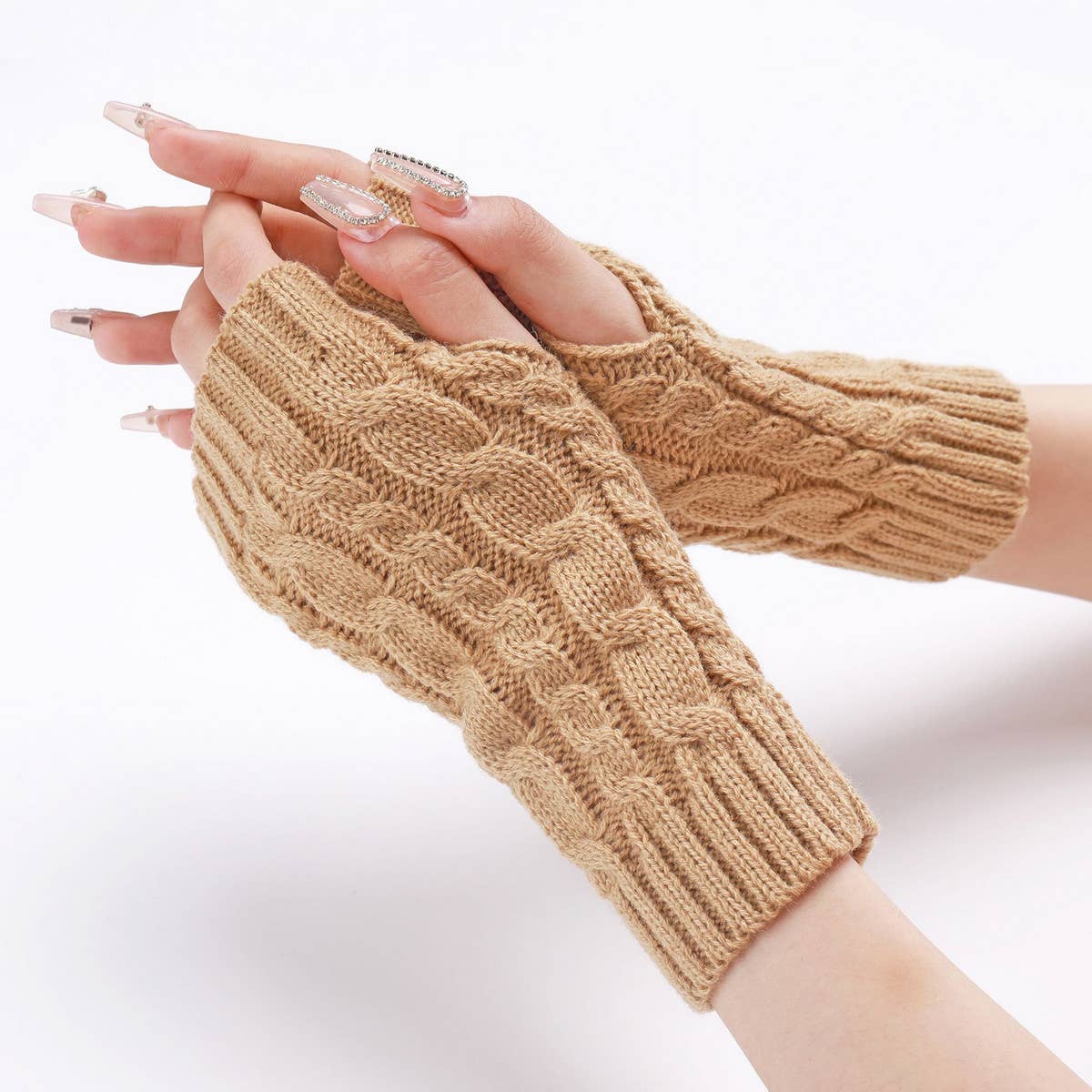BRAIDED SHORT WOOLEN GLOVES_CWAG0101