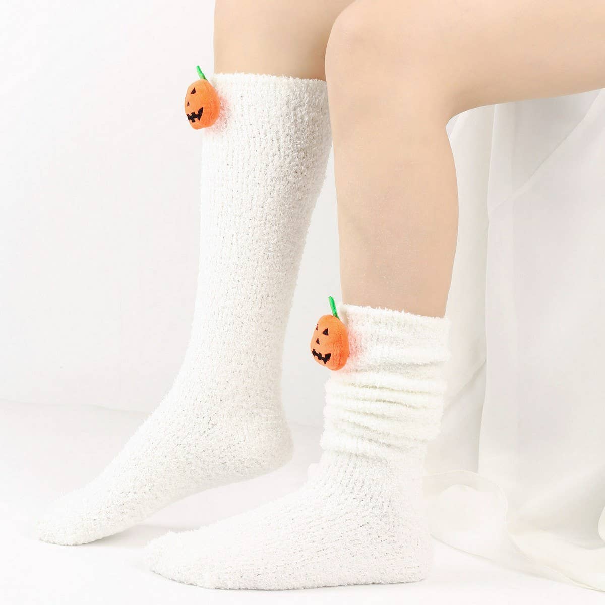 CWMS02684_CHRISTMAS KNEE HIGH SOCKS WARM LEG WARMERS