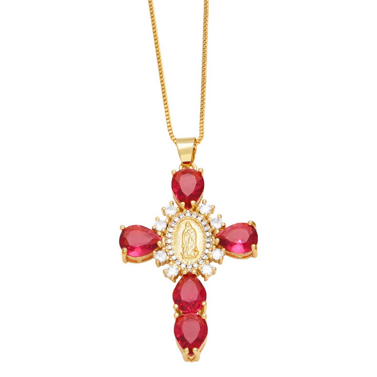 VIRGIN MARY CROSS NECKLACE