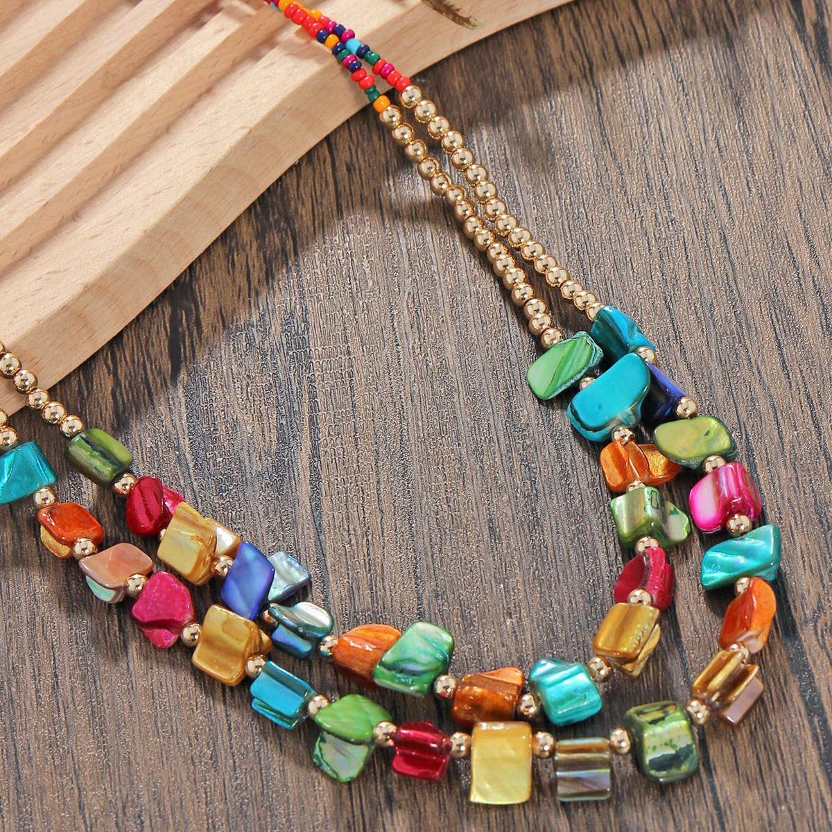 NEW BOHEMIAN VINTAGE BEADED NECKLACE
