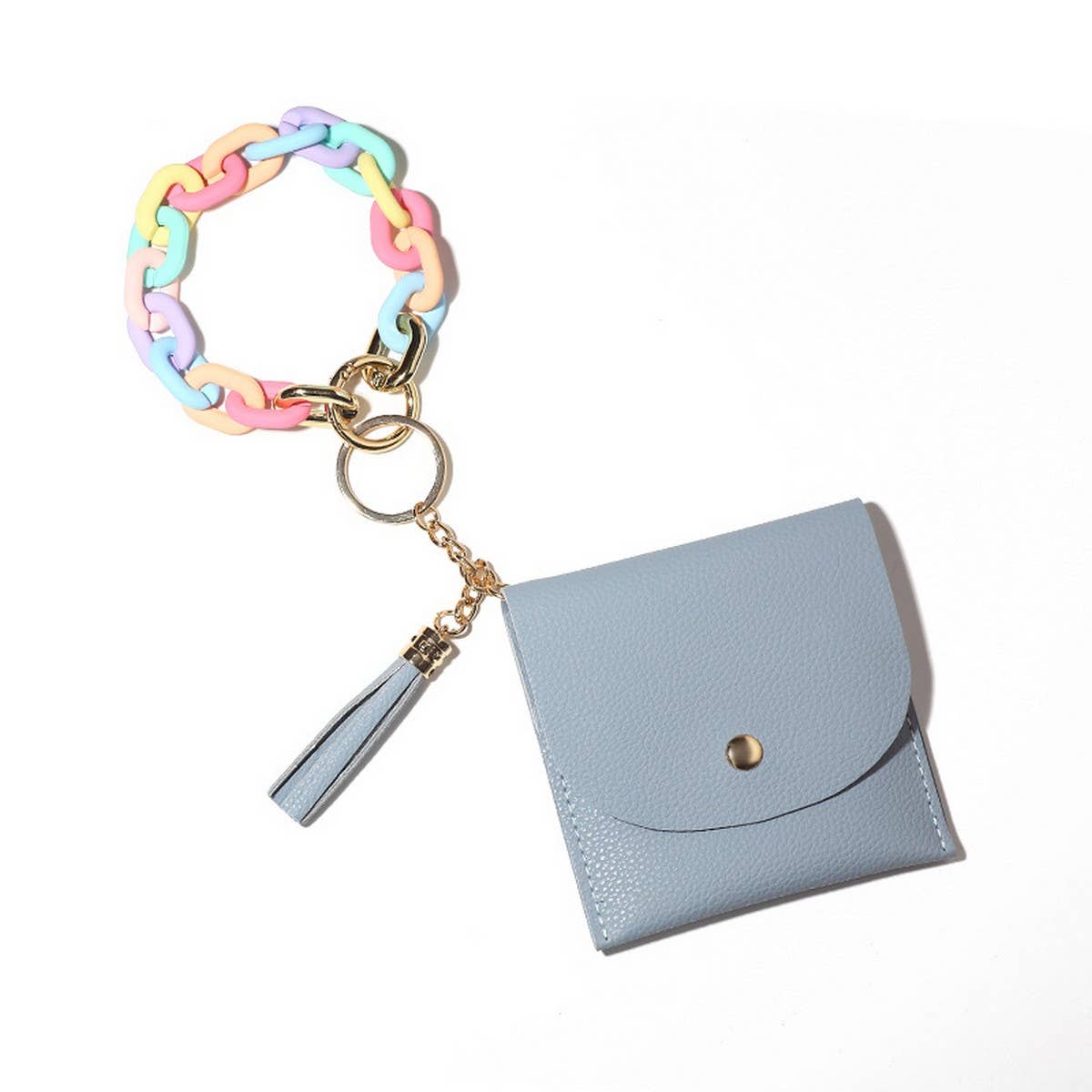 Printed Geometric PU Wallet with Acrylic Keyring_CWAB4995