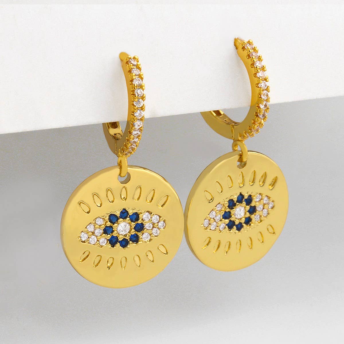 SUNFLOWER PENDANT WITH ZIRCON EARRINGS